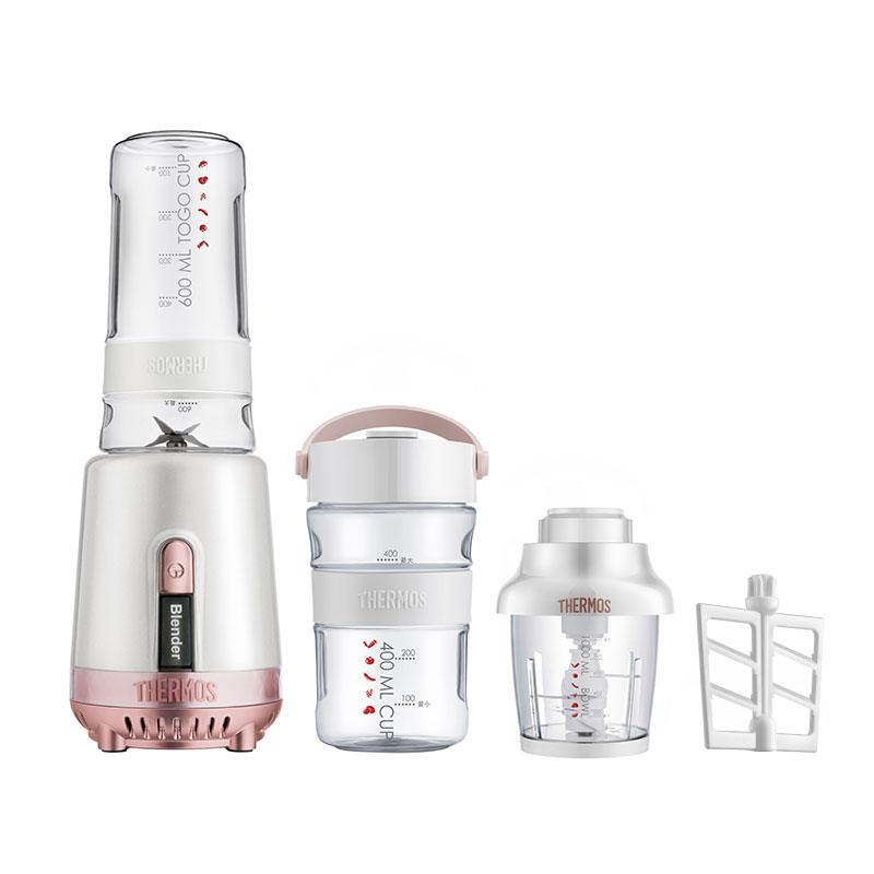 膳魔师(THERMOS)果汁机 EHA-2222A-W 无线果汁机家用料理机便携迷你多功能充电搅拌机榨汁绞馅机 白色
