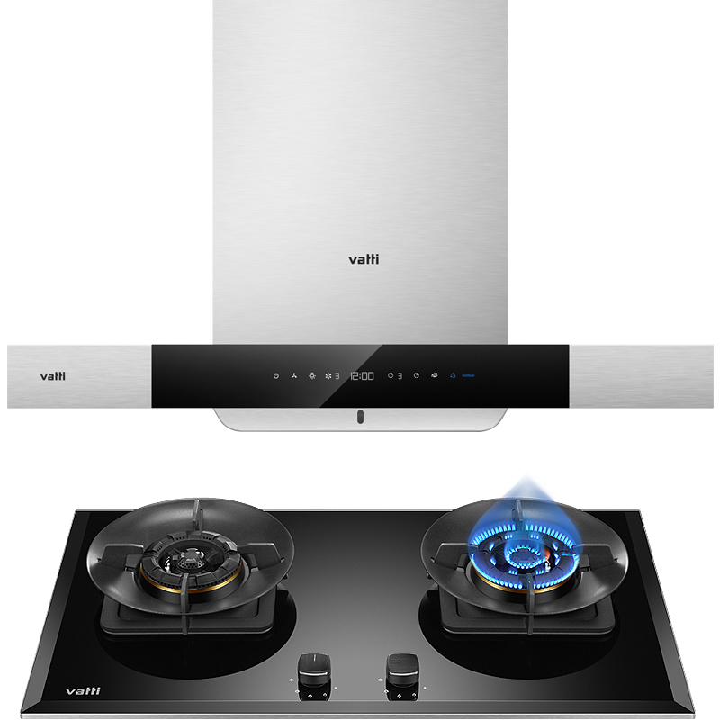 华帝(vatti)20立方瞬吸 蒸水洗 触控式欧式抽油烟机燃气灶烟灶套餐 i11095+i10043B 天然气或液化气