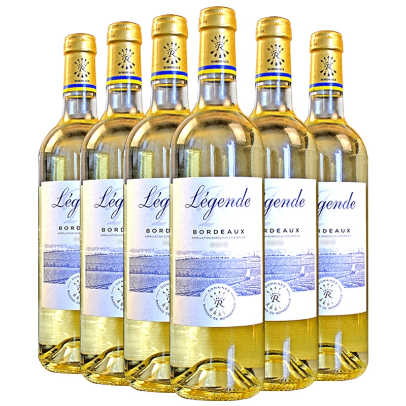 法国进口红酒 拉菲传奇波尔多干白葡萄酒名庄整箱装750ml*6瓶