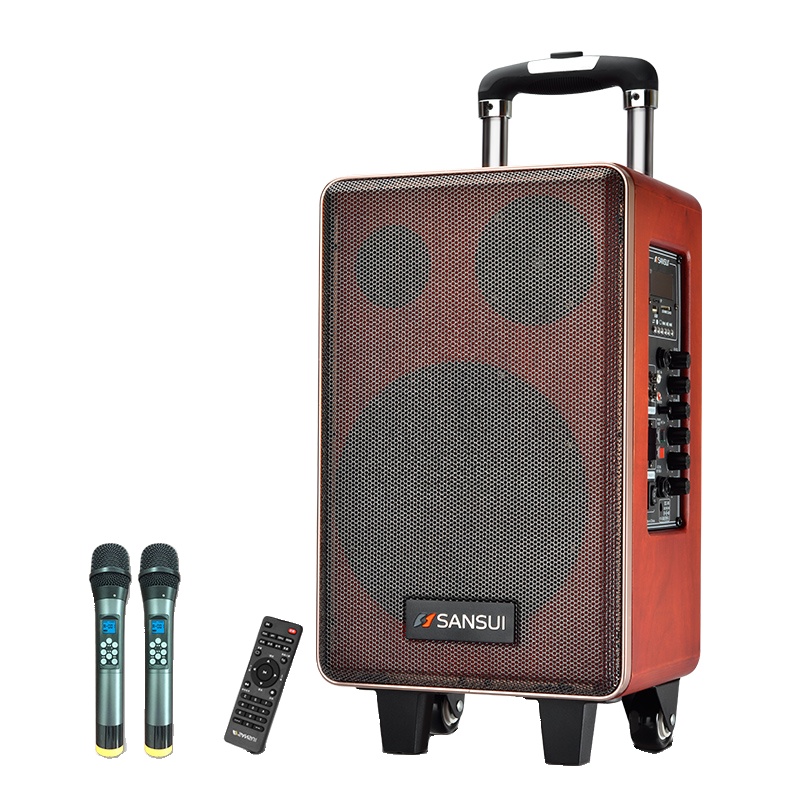 山水(SANSUI) SG4-08 广场舞音响 户外音响 蓝牙音箱便携式拉杆移动低音炮电瓶箱 无线耳麦一支