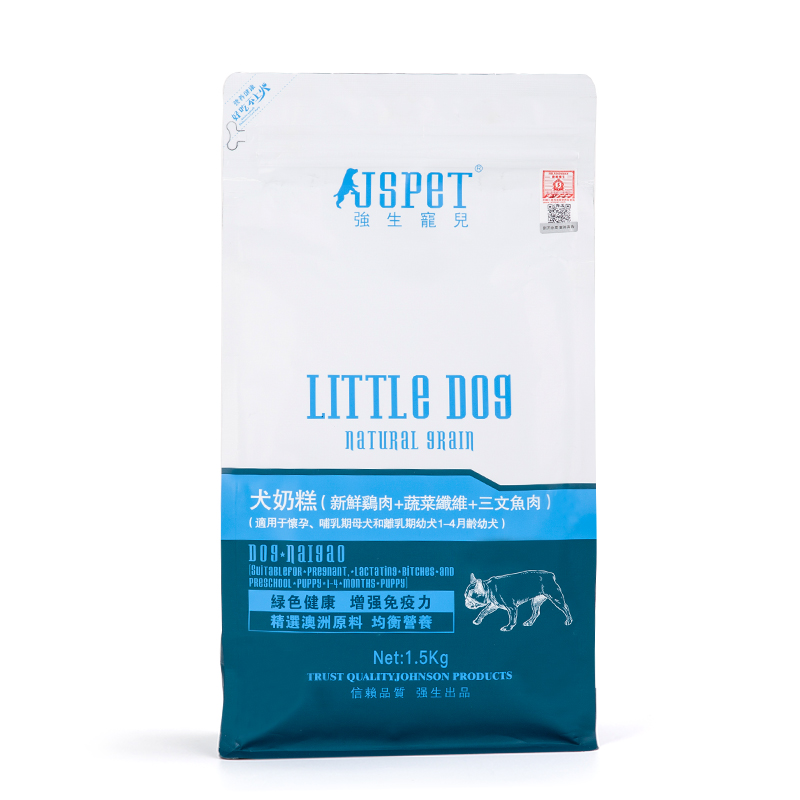 强生宠儿(JSPET) 狗粮 奶糕 幼犬 天然狗粮 1.5kg 1-4月龄 鸡肉三文鱼蔬菜配方