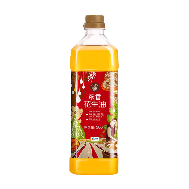 [单品抢拍、部分尾货]中粮 初萃浓香花生油900ml 一级压榨 食用油