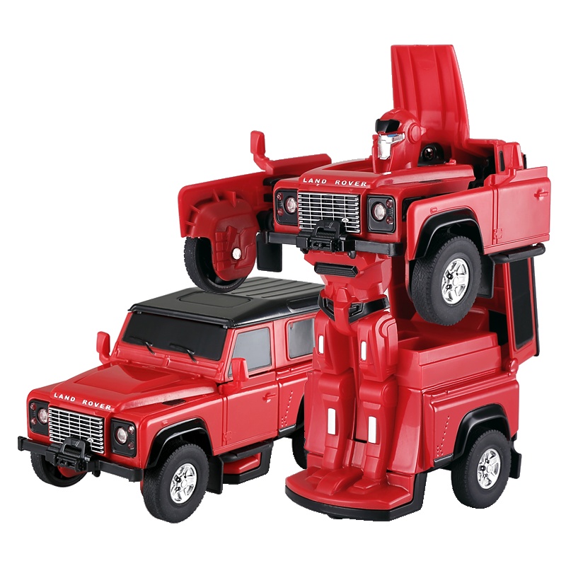 星辉(Rastar)路虎卫士变形合金车 带声光口袋机器人模型 变形金刚玩具汽车模62000 红色