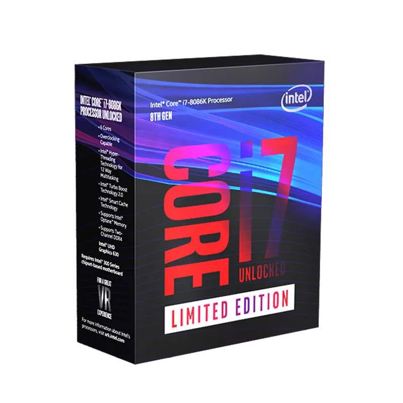 Intel/英特尔酷睿i7-8086k纪念版盒装处理器 6核心12线程 CPU