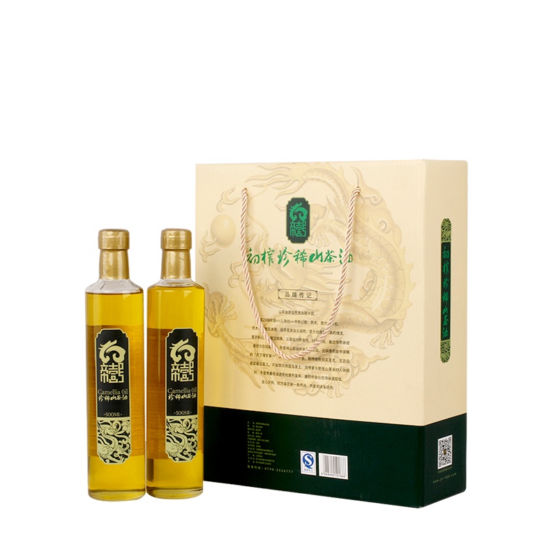 帝壹号初榨山茶油野山茶籽油简装礼盒500mlx2