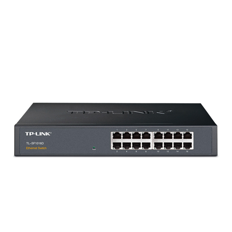 普联(TP-LINK)16口百兆铁壳桌面非网管交换机SF1016D分线器监控可上机柜架网吧防雷 1个装