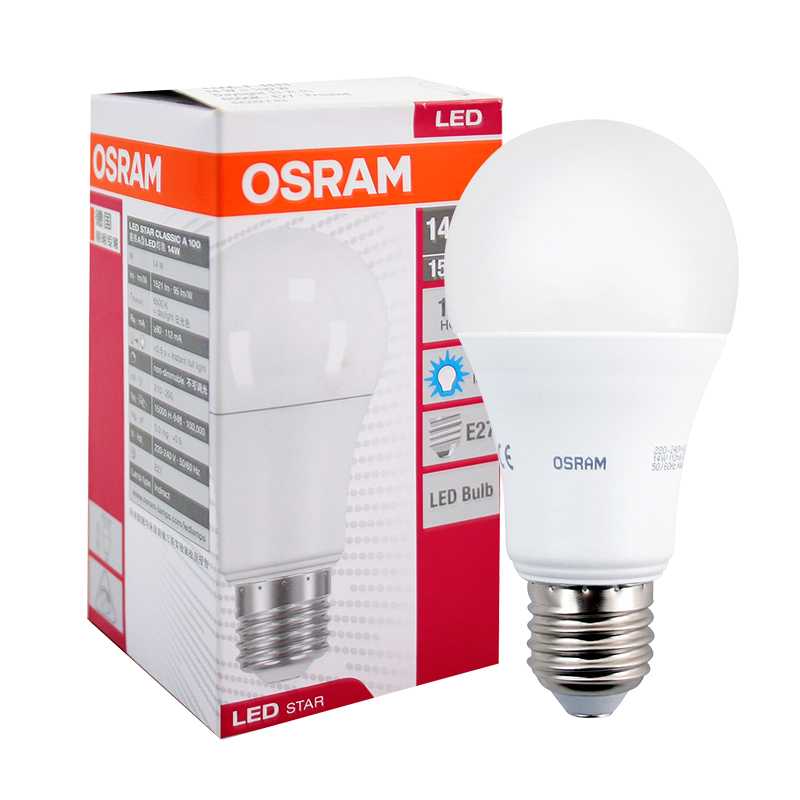 欧司朗(osram) E27 14w LED灯泡 球泡 (单位:个)