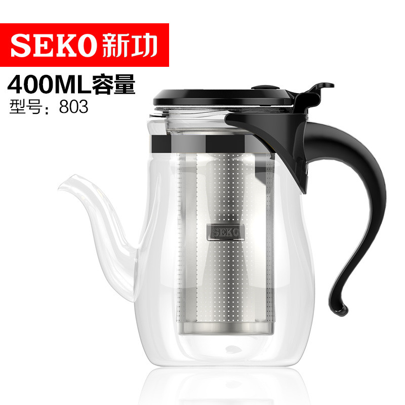 新功(SEKO) 飘逸杯 400ml 耐热玻璃 泡茶壶 803 (单位:个)