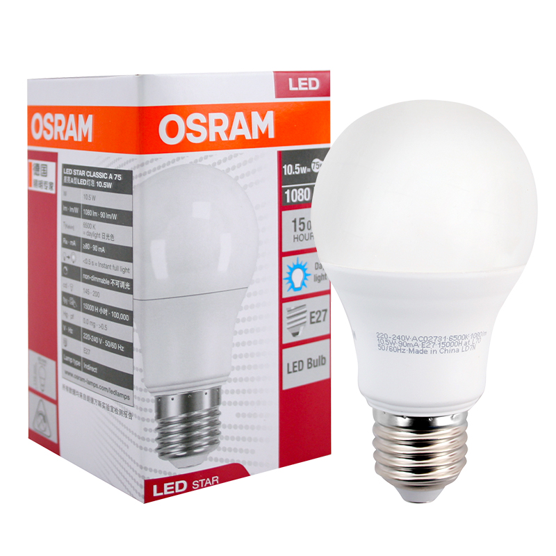 欧司朗(osram) E27 10.5w LED灯泡 球泡(单位:个)