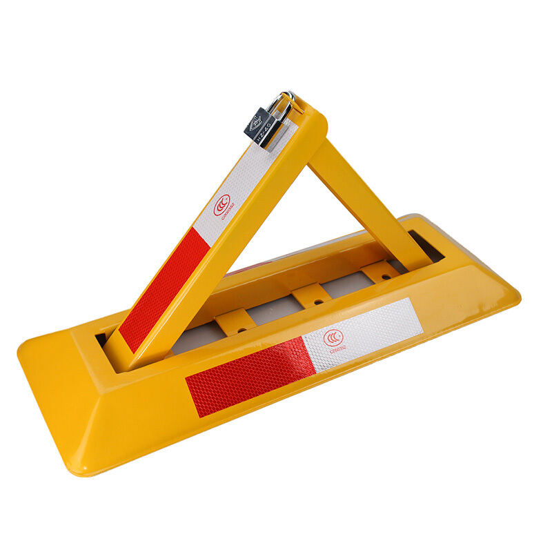 皇驰 加厚车位锁地锁三角车库挡车器A型手动抗压地锁汽车停车占位锁 A49加粗抗碾压8吨一体成型四螺丝固定停车桩