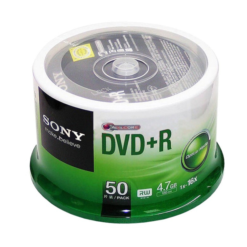 索尼DVD+R刻录盘4.7G 50片装 配有PP袋和独立光盘盒