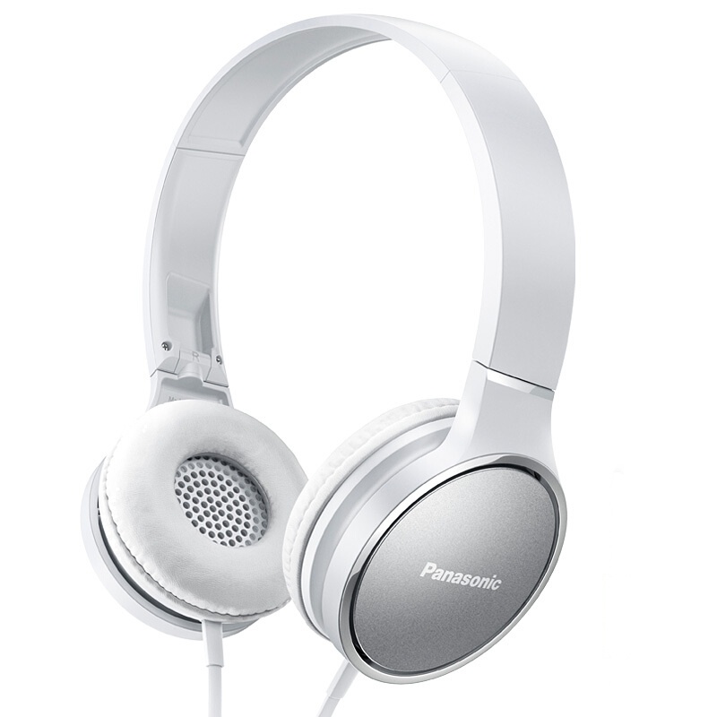 松下(Panasonic) RP-HF300M 立体声通话耳机头戴线控耳麦折叠设计 白色