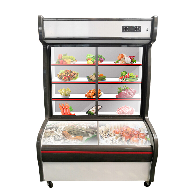 华美(Huamei)LCD-1488Q 1.4米 两门 点菜柜麻辣烫柜 冷藏冷冻展示柜 商用冷柜冰柜 蔬菜水果保鲜立式