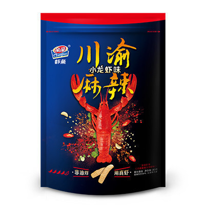 亲亲 膨化食品 虾条川渝麻辣小龙虾味40g(休闲零食）