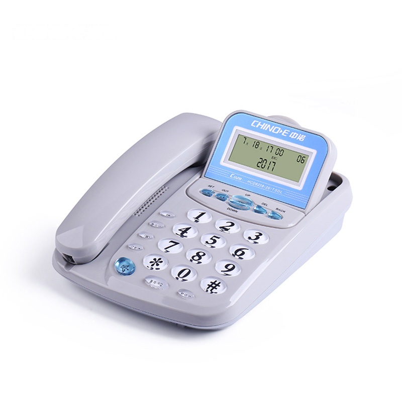 中诺(CHINO-E) C028 可摇头/免电池/可接分机电话机座机办公/家用座机电话/固定电话座机 灰色
