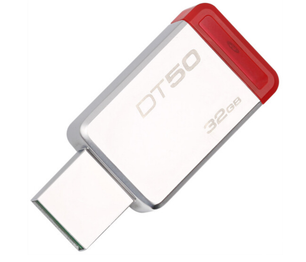 金士顿(Kingston)USB3.1 32GB 金属U盘 DT50 高速车载U盘 红色