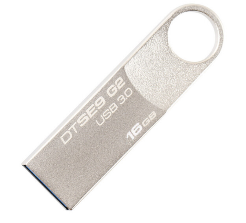 金士顿(Kingston)16GB U盘 USB3.0 DTSE9G2 金属U盘 银色亮薄 读速100MB/s