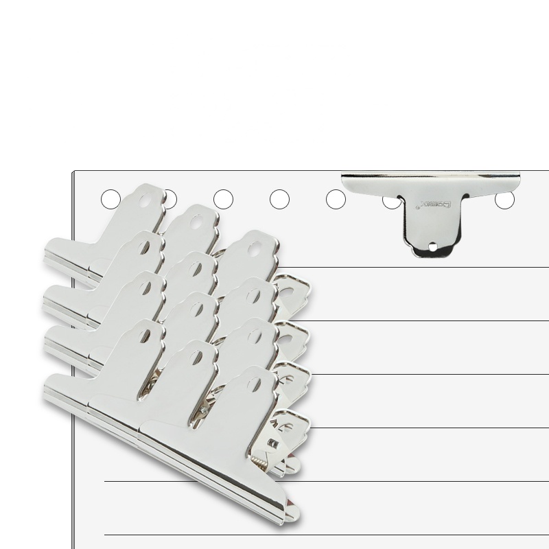 齐心(COMIX) 12只装145mm山形票据夹/票据夹/铁夹子 办公文具 B3617