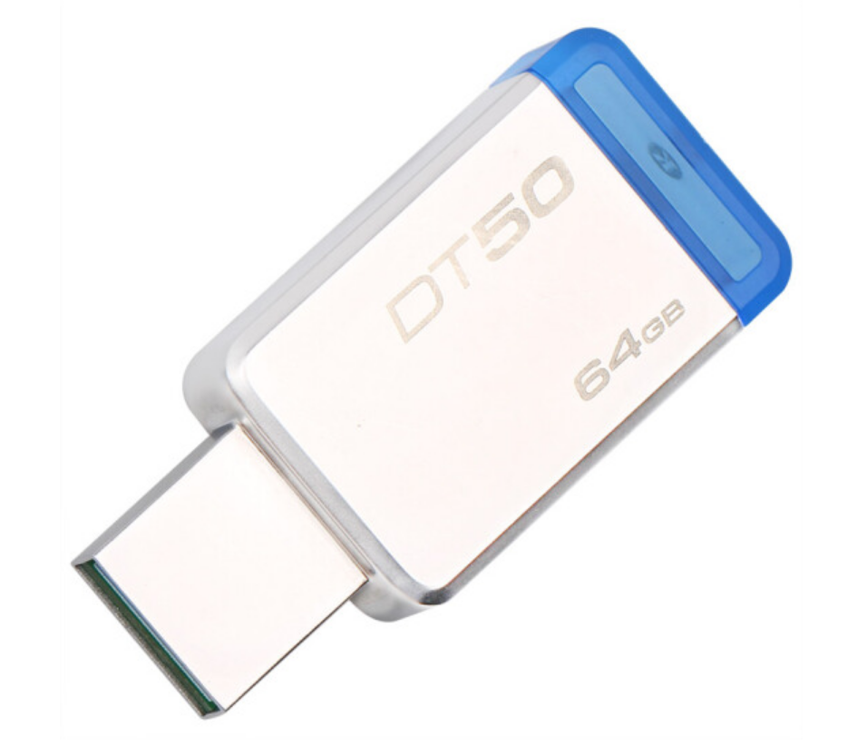 金士顿(Kingston)USB3.1 64GB 金属U盘 DT50 高速车载U盘 蓝色