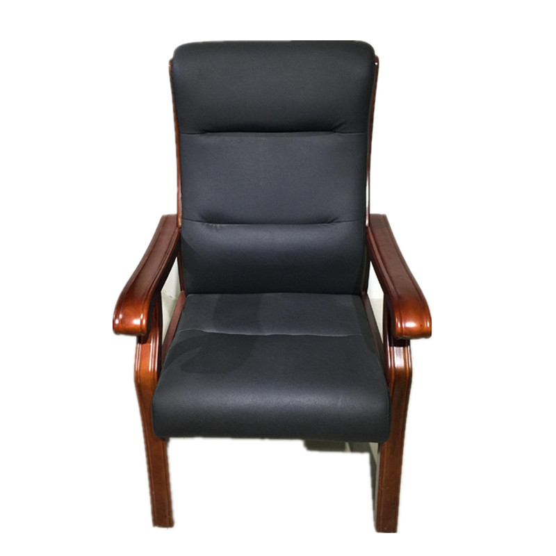 峰翼 办公椅/会议椅办公椅-B7中班椅/办公室电脑椅/会客接待椅/实木皮面橡木架