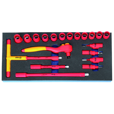 工具库 宝合BOOHER 20件10mm系列VDE绝缘套筒组套 0200654