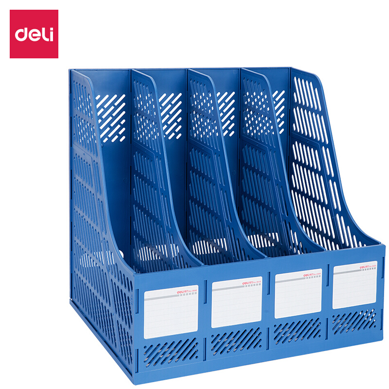 [精选]得力(deli)9848 四联/四栏文件筐/文件框 (蓝/灰/黑)