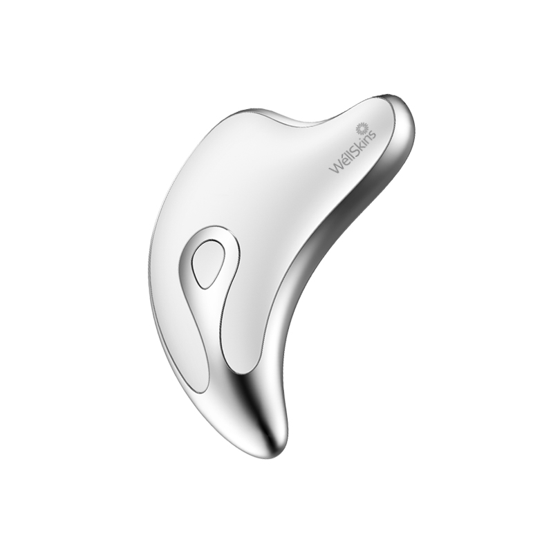 薇新(WellSkins)刮痧按摩仪 WX-BJ808 按摩/刮痧/导入/提拉 微电流智能提拉轻松打造小V脸 白金色