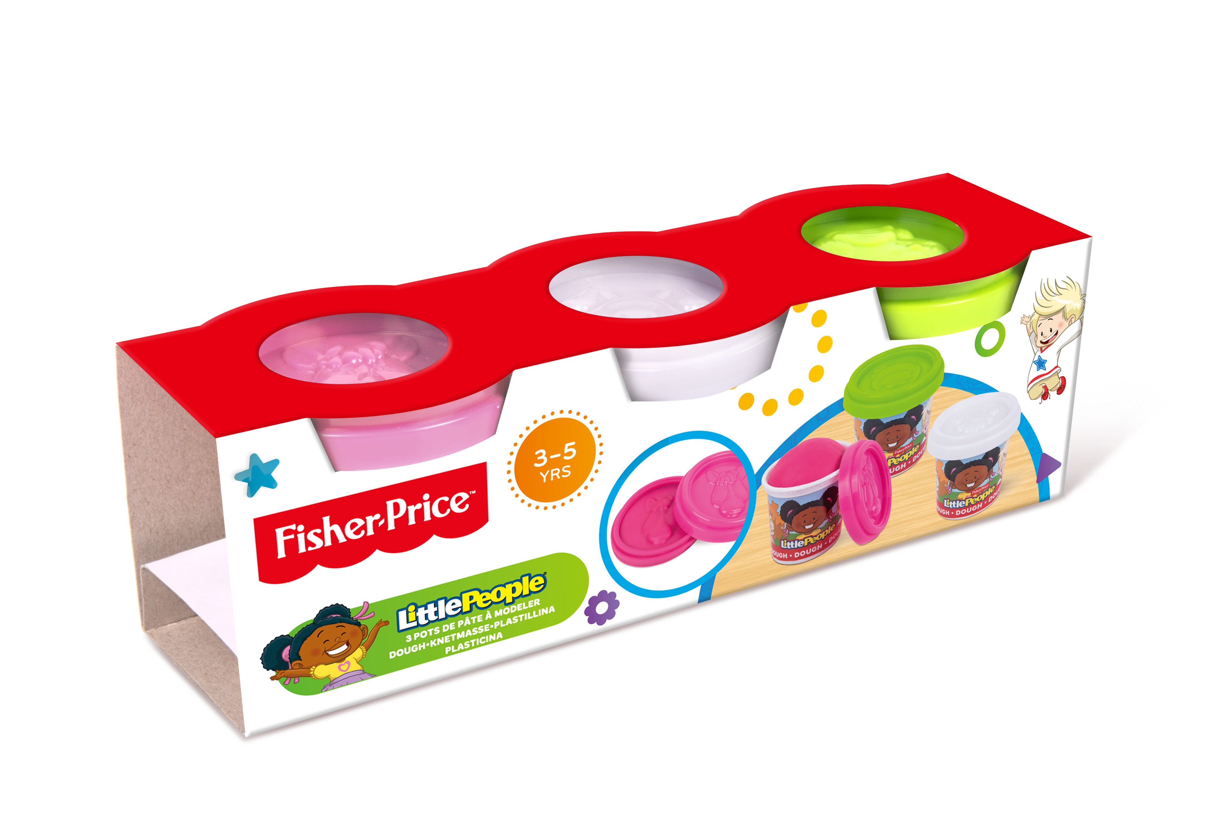 美国正品Fisher Price费雪创意彩泥3杯儿童动手DIY益智玩具橡皮泥
