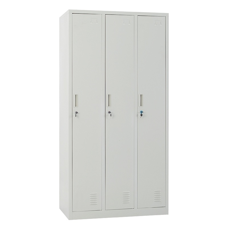 【藏書閣】3门更衣柜铁皮柜三门贴衣柜储物柜学校工厂宿舍更衣柜