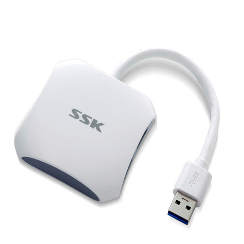 飚王(SSK)SHU300 星梭四口集线器HUB 一拖四高速USB3.0分线器 白色