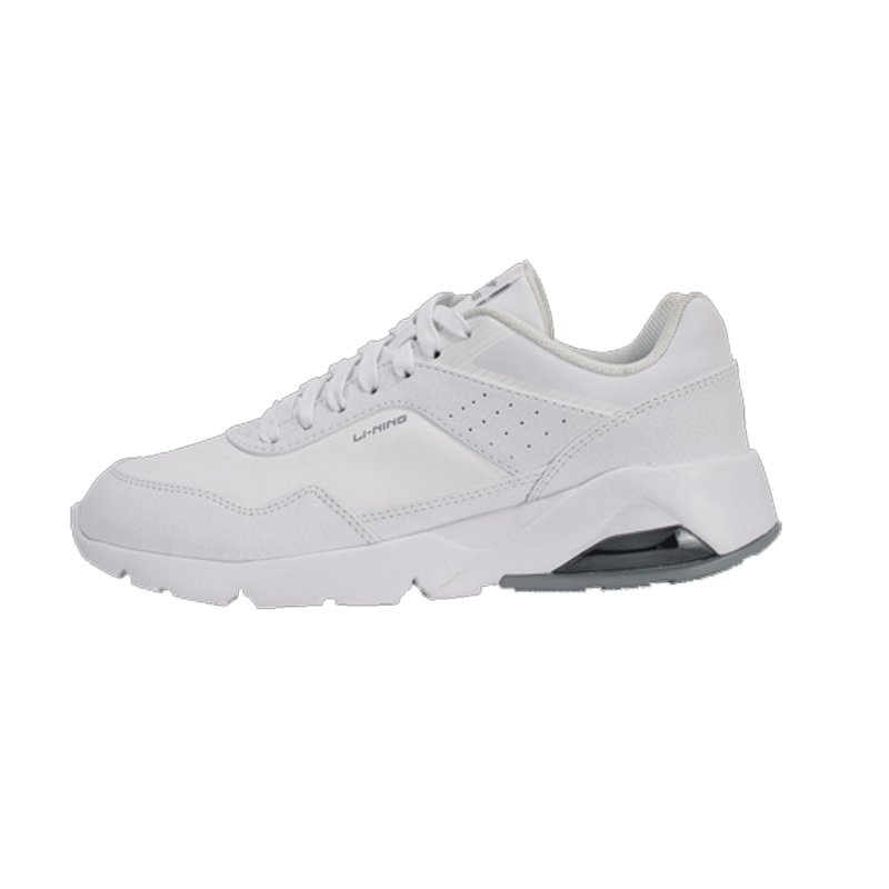 李宁(LI-NING)2017男女情侣半掌气垫减震休闲运动跑步鞋小白鞋ARCM082-1