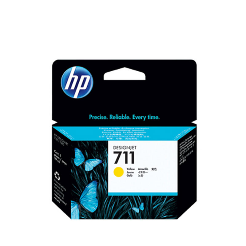 【精选】原装惠普(HP) 711 墨盒CZ136A 黄色 适用T120/T520