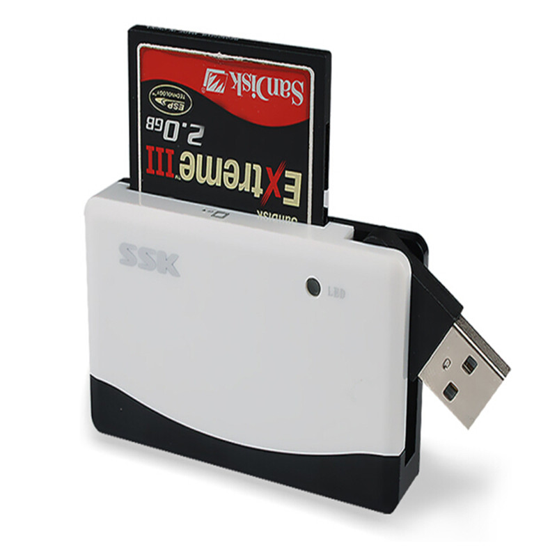 飚王(SSK)SCRM057奔腾II多功能四合一USB接口读卡器 支持TF/SD/CF/MS手机卡相机卡