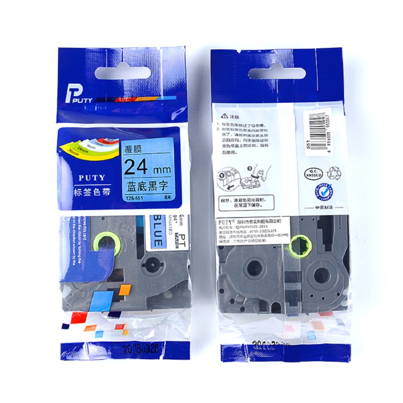 普贴 24mm蓝底黑字色带 TZ5-551 (单位:盒)