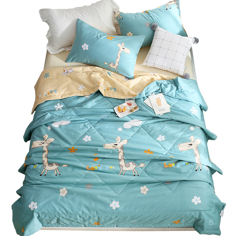 恒源祥 纯棉印花夏被 奔跑的小鹿 180x220cm 约2.8斤