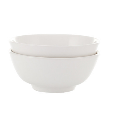 靓佳 纯白强化陶瓷面碗 8英寸面碗2个装 汤碗 大碗 日式碗 陶瓷碗 大汤碗 大面碗 高脚碗 防烫 加厚碗 沙拉碗