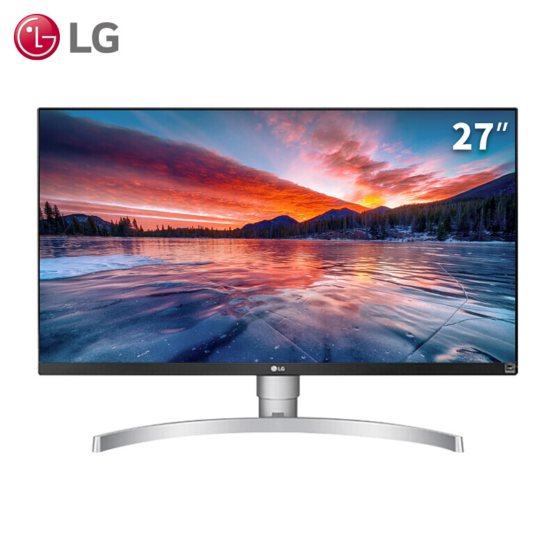 乐金(LG )27UK650-W 27英寸4K显示器(HDR10色彩技术升降旋转IPS高清液晶电脑屏幕 超2K 银白色)