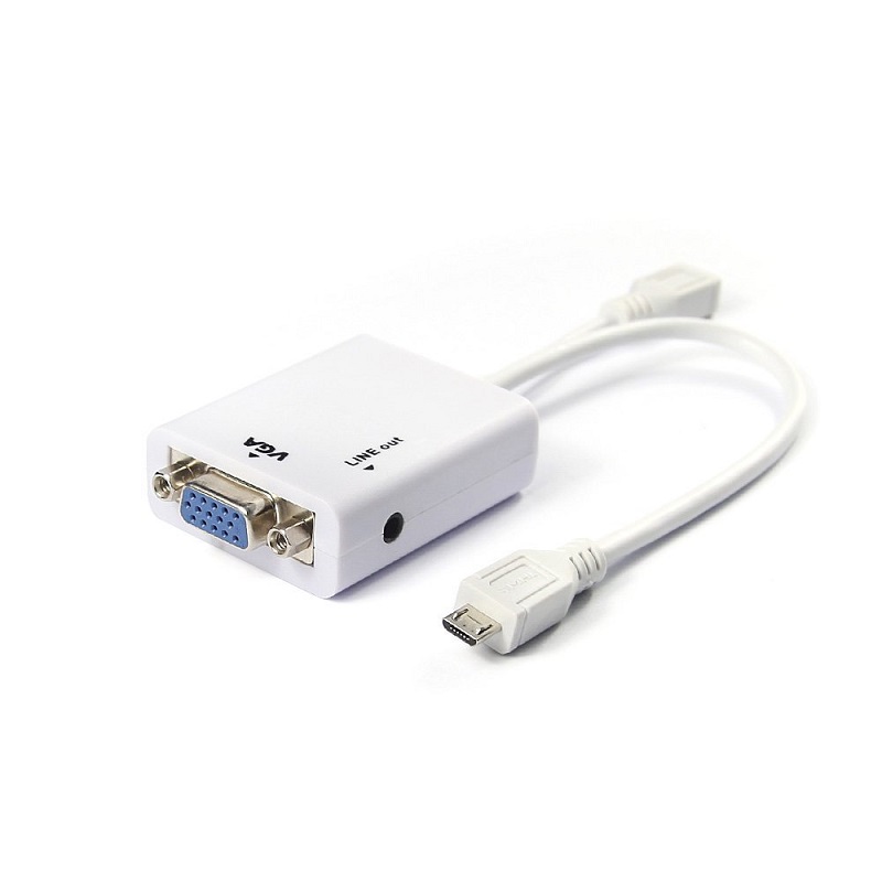 酷比客(L-CUBIC)MicroUSB转VGA+Audio音频视频转接线/白色/0.15米LCAVMCVADCW(单位