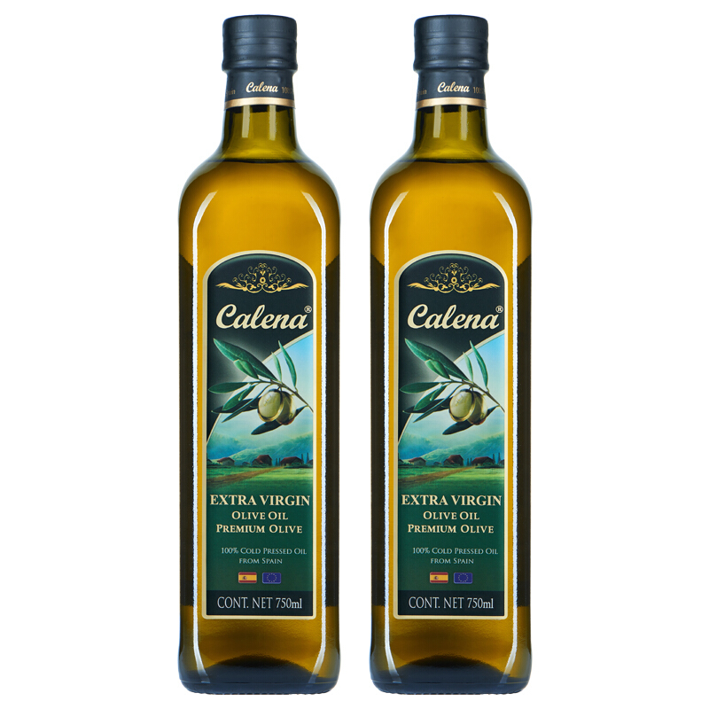 克莉娜(calena)西班牙原装进口特级初榨橄榄油 750ml*2