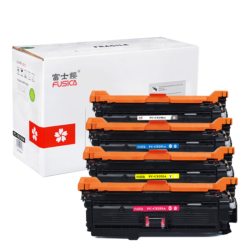 富士樱 CE250A 黑色硒鼓 504A彩色适用惠普CP3525(N/DN/X)CM3550/3530FS