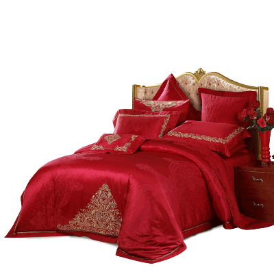 水星(MERCURY)家纺婚庆全棉绗缝十件套床单被套新婚新摩纳哥王妃床品套装180×200cm