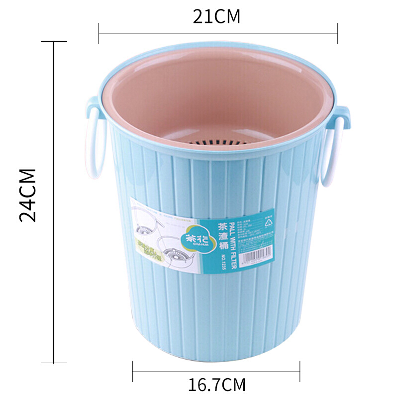 茶花1235茶渣桶Ø21.5*24.5/5L 398g PP蓝色