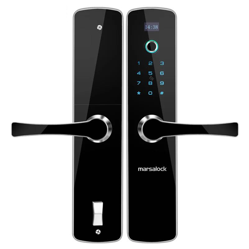 德国玛莎洛克（Marsalock）苏宁提升版净重7KG指纹密码锁电子门锁防盗门锁家用C机锁芯精钢质材新款MS-S7
