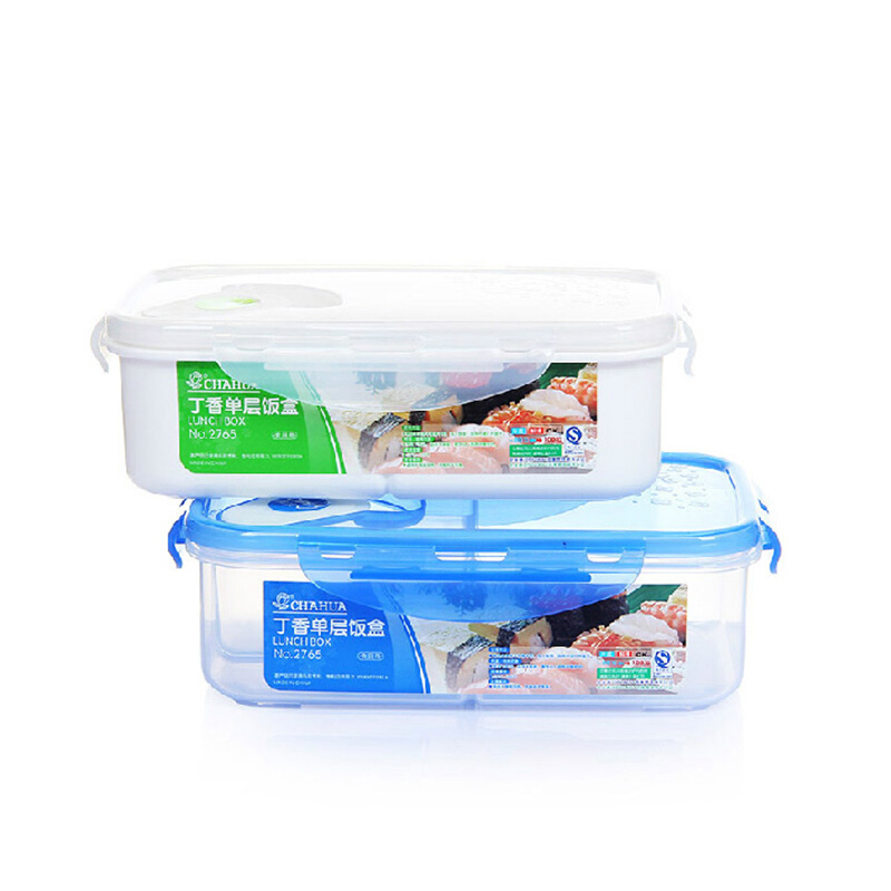 茶花(CHAHUA)丁香单层饭盒2765 盖有蓝色 透明PP、TPE、硅胶