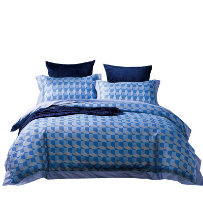 北极绒(Bejirog)家纺 全棉色织大提花四件套欧式双人大床被套1.8m床品荷叶边床单被罩200×230cm