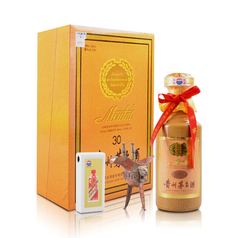 茅台 三十年 30年陈酿年份酒 53度 500ml 单瓶礼盒装(2013-2016年)