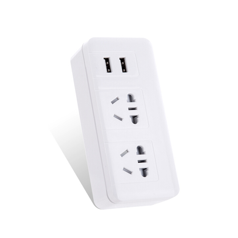 得力(deli)插座18301 接线板插线板安全门保护插排 便携1转2带USB 1个装