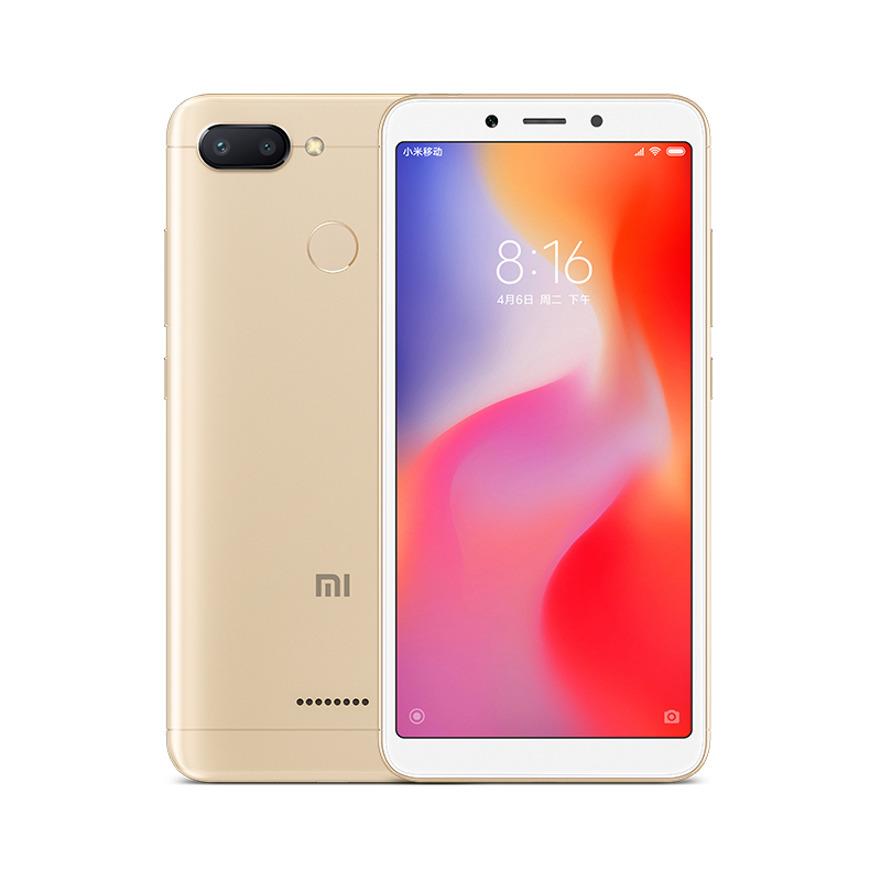 Xiaomi/小米 红米6 4GB+64GB 流沙金 移动联通电信全网通4G手机