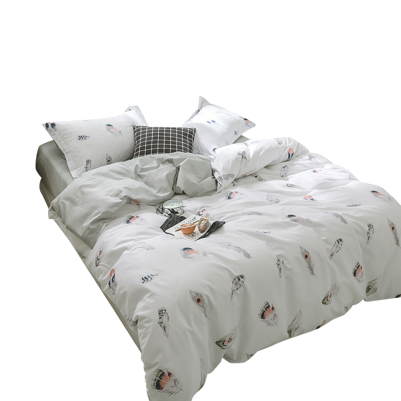 丝蕴(SYOSS)羽惑印花四件套中号/标准号：床单230*245cm 被套200*230cm 枕套48*74cm*2