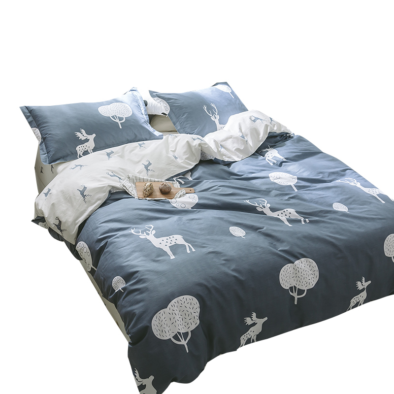 丝蕴(SYOSS)鹿屿印花四件套中号/标准号:床单230*245cm 被套200*230cm 枕套48*74cm*2